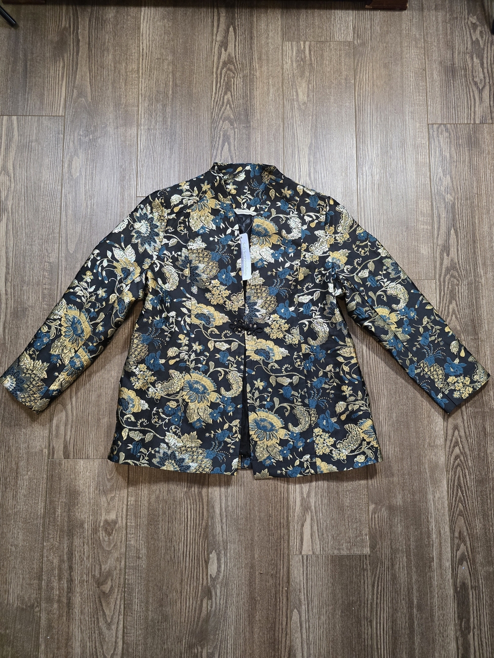 SOFT SURROUNDINGS Jacket Womens PL Black Floral VIOLA Jacquard Blazer Whimsigoth - Picture 2 of 10